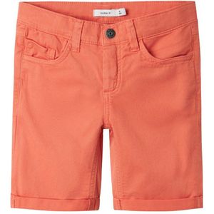Slim Fit Shorts - Korte Broek - Blauw - Katoen - Verstelbare Taille