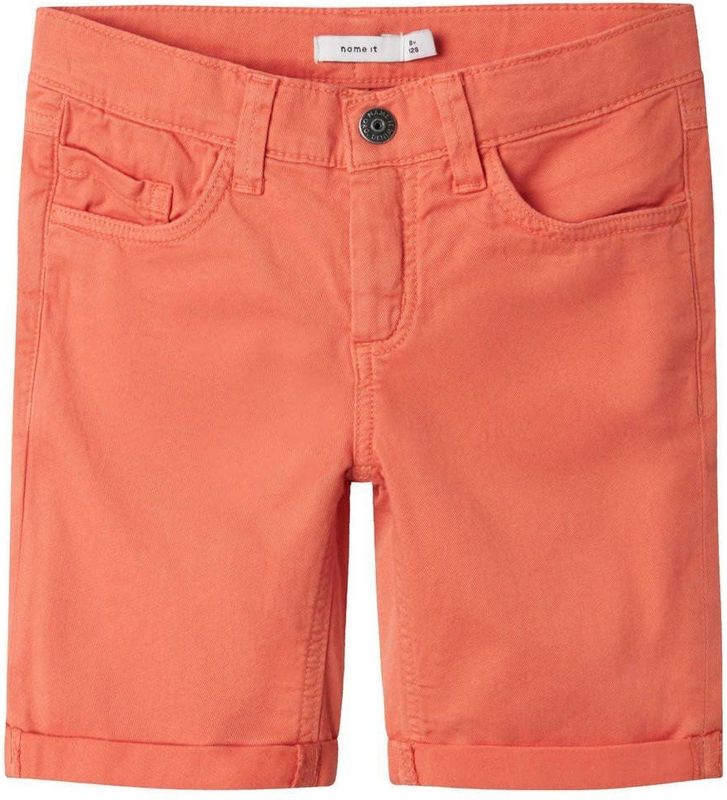 Slim Fit Shorts - Korte Broek - Blauw - Katoen - Verstelbare Taille