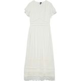 Vmtiffani - Lange Jurk - Maxi Lengte - V-Hals - Volumineuze Mouwen