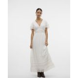 Vmtiffani - Lange Jurk - Maxi Lengte - V-Hals - Volumineuze Mouwen