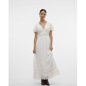 Vmtiffani - Lange Jurk - Maxi Lengte - V-Hals - Volumineuze Mouwen