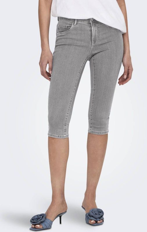 ONLY - ONLRAIN - Skinny Jeans - Lichtgrijs - Regular Waist - Capri Fit