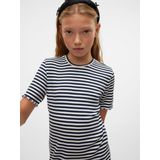 VERO MODA - Jerseyjurk - Blauw - Katoen - Korte Mouwen
