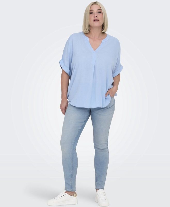 Caranna - High Waist Skinny Fit Jeans - Blauw - Stretchstof