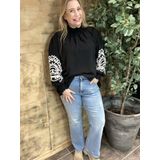 Design - Stretchbroek - Effen - Denim - 7/8 Lengte - Mid Waist