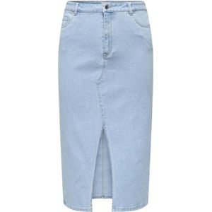 ONLY CARMAKOMA - Rok - Zwart - Katoen - Midi-lengte met Split