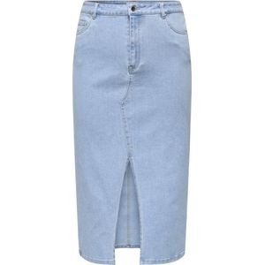 ONLY CARMAKOMA - Rok - Zwart - Katoen - Midi-lengte met Split