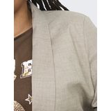 ONLY CARMAKOMA - Blazer - Zwart - Polyester - Omkeerbare Hals - Regular Fit