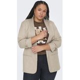 ONLY CARMAKOMA - Blazer - Zwart - Polyester - Omkeerbare Hals - Regular Fit