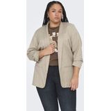 ONLY CARMAKOMA - Blazer - Zwart - Polyester - Omkeerbare Hals - Regular Fit