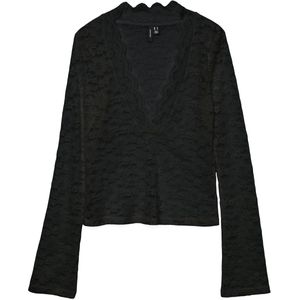 Vmdea - Top - V-Hals - Lange Mouwen - Kanten Detail - Tight Fit