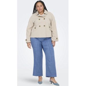 ONLY CARMAKOMA - Trenchcoat - Omkeerbaar - Lange Mouwen - Knoopsluiting - Zwart