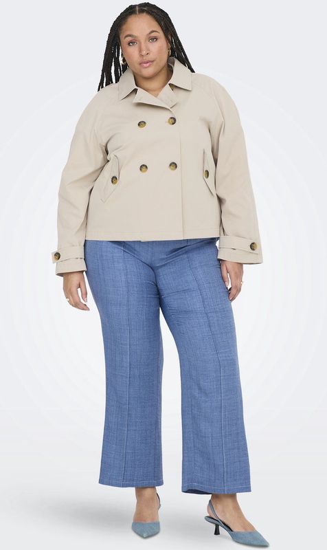 ONLY CARMAKOMA - Trenchcoat - Omkeerbaar - Lange Mouwen - Zwart