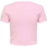 T-shirt - Cropped - Katoen - O-hals - Korte Mouwen - Strik Detail