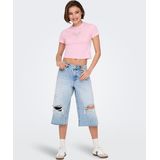 T-shirt - Cropped - Katoen - O-hals - Korte Mouwen - Strik Detail