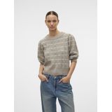 VERO MODA - VMNEWLEONOR Pullover - Groen - Gebreid - O-hals - 3/4 Mouwen