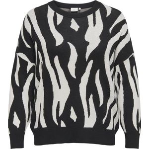 ONLY CARMAKOMA CARMONTANA LS JQ LOOSE O-NECK Trui - Black Birch - Gebreide Pullover