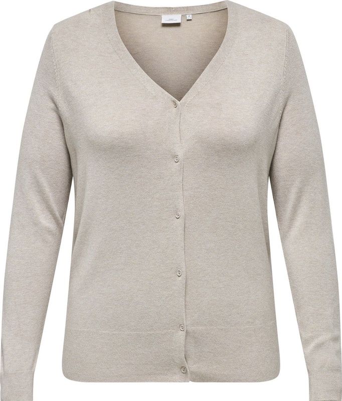 ONLY CARMAKOMA - CARVENICE LIFE LS V-NECK CARDI KNT - Vest - Groen - Katoen