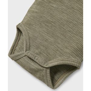 Body - Wit - Wol - Lange Mouwen - Ronde Hals - Drukknoopsluiting