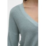 Vero Moda - Vmnewlexsun Ls Short V-neck Car - Vest - Grijs - Viscose/Acryl/Katoen