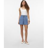 Vero Moda - Vmfleur hw paperbag belt - Short - Blauw - Denim