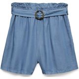 Vero Moda - Vmfleur hw paperbag belt - Short - Blauw - Denim