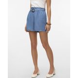 Vero Moda - Vmfleur hw paperbag belt - Short - Blauw - Denim