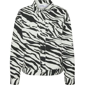 VERO MODA Bruna Bear spijkerjasje VMBELLIE met dierenprint zwart/wit