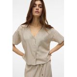 VERO MODA - VMJESMILO - Blouse - Lichtgrijs/Zwart - Klassieke Blouse