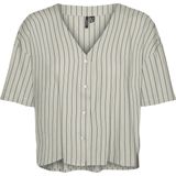 VERO MODA - VMJESMILO - Blouse - Lichtgrijs/Zwart - Klassieke Blouse