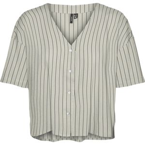VERO MODA - VMJESMILO - Blouse - Lichtgrijs/Zwart - Klassieke Blouse