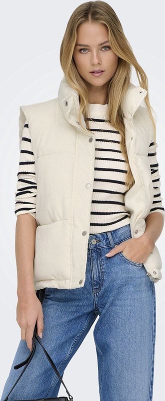 Only - Bodywarmer - Birch - ONLNEWDOLLY CORDUROY WAISTCOAT