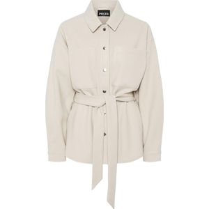 Shacket - V-hals - Knoopsluiting - 50% Gerecycled Polyester - Beige