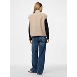 Pieces - Pcsadia Teddyjas - Silver Gray - Mouwloos - Ritssluiting