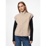 Pieces - Pcsadia Teddyjas - Silver Gray - Mouwloos - Ritssluiting