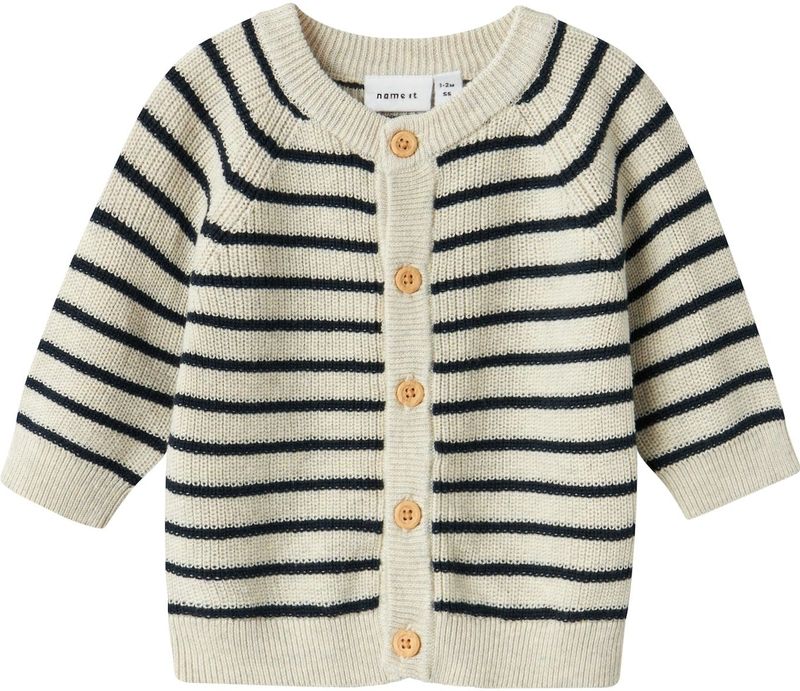 Name It - NbmMast - Cardigan - Gebreid - Peyote Melange met Strepen