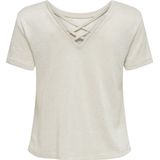 Only - Amber Life Glitter Top - Off White - Dames