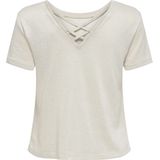 Only - Amber Life Glitter Top - Off White - Dames