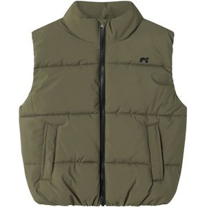 NAME IT - Gilet - Groen - Lichte Vulling - Hoge Hals - Mouwloos