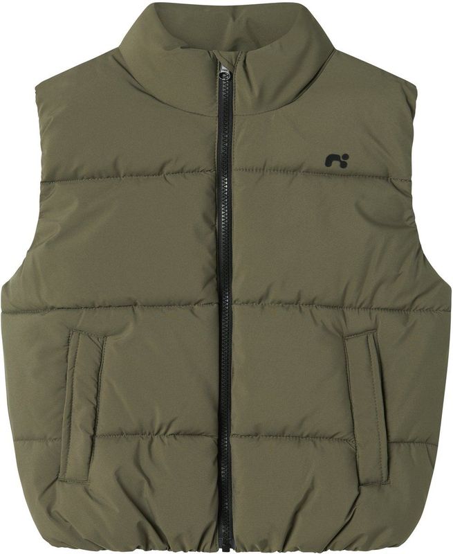 Name It Gewatteerd Vest - NkmMaket - Dusty Olive - Name It - 6 jaar (116) - Donsvest