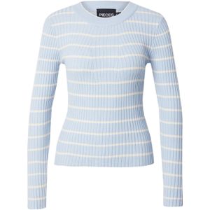PIECES - PCCRISTA - Trui - Lichtblauw/Wit - Slanke Pasvorm