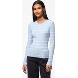 Pieces - Pccrista Ls O-neck Knit Noos - Trui - Cashmere Blue/Birch Narr