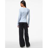 Pieces - Pccrista Ls O-neck Knit Noos - Trui - Cashmere Blue/Birch Narr