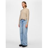 pieces - PCMALOU LS O-NECK CUTLINE KNIT NOOS - Gebreide Trui - Taupe Gray