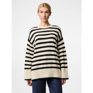 Pieces - Ava - Gebreide Trui - Zwart - 100% Katoen - Regular Fit