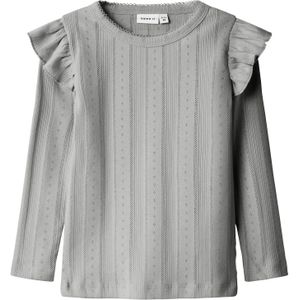 Needle Drop - T-shirt - Ronde Hals - Lange Mouwen - Ruches - Regular Fit