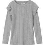 Needle Drop - T-shirt - Ronde Hals - Lange Mouwen - Ruches - Regular Fit