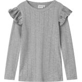 Needle Drop - T-shirt - Ronde Hals - Lange Mouwen - Ruches - Regular Fit