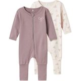 Name It - Bow Pyjama - 2 Eenheden - Kleur: Multicolor - Materiaal: 51% Biologisch Katoen