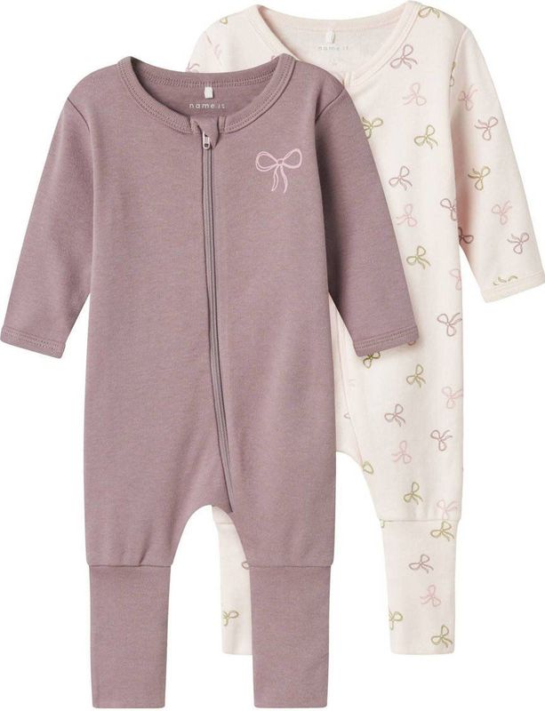 Name It - Bow Pyjama - 2 Eenheden - Kleur: Multicolor - Materiaal: 51% Biologisch Katoen